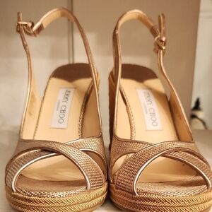 Jimmy Choo Gold Strappy Sandals